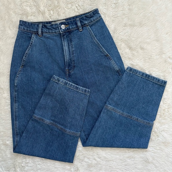 Everlane Jeans The Utility Barrel Jean High Waist Cropped Blue Regular Sz 27 - Picture 2 of 12